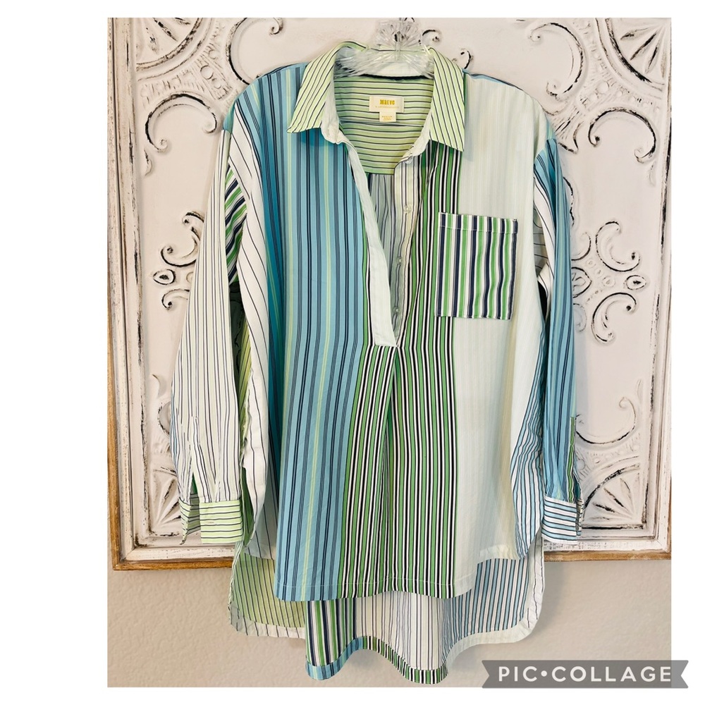 ANTHROPOLOGIE MAEVE LENA HENLEY TUNIC BLOUSE - Picture 3 of 6